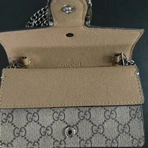 Gucci Tan and Brown Monogram Bag with Silver Accents Gucci | Bags | Gucci Tan And Brown Monogram Bag With Silver  main image 2